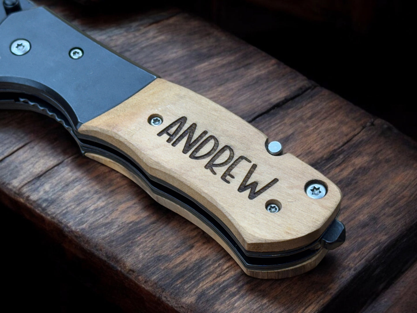 Personalized Wood Handled Pocket Knife