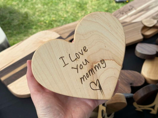 Solid Wood Heart Laser Blank