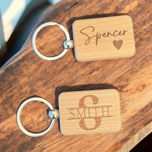 Personalized Wood Keychain