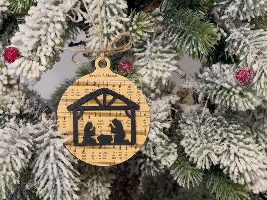 Away in a Manger Christmas Song Ornament