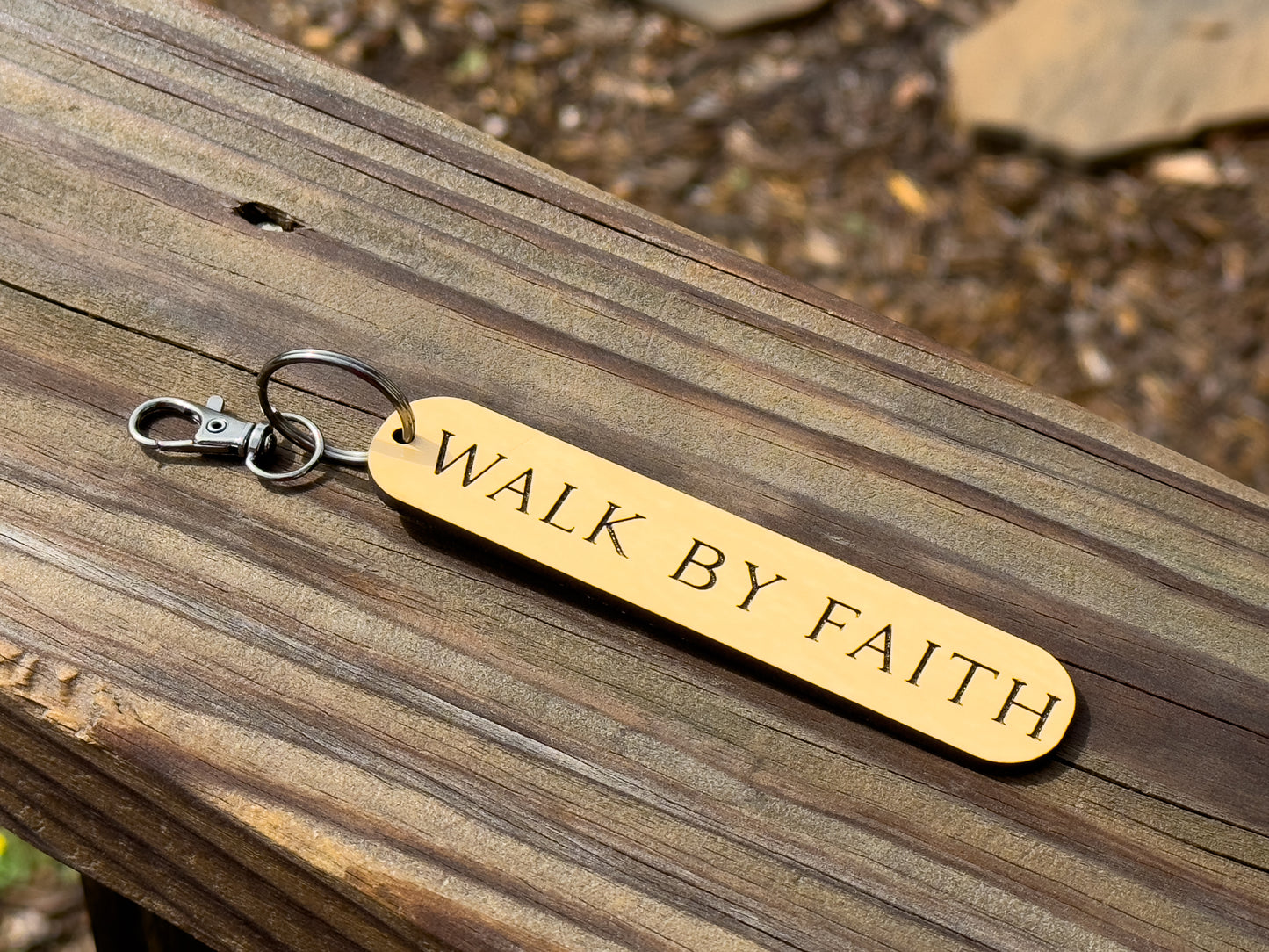 Walk By Faith Christian Keychain