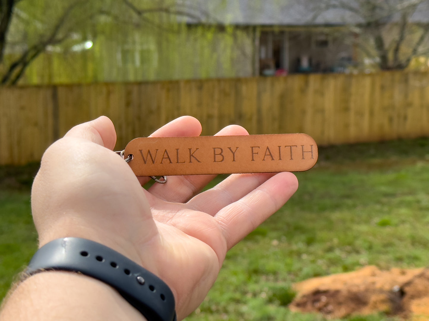 Walk By Faith Christian Keychain