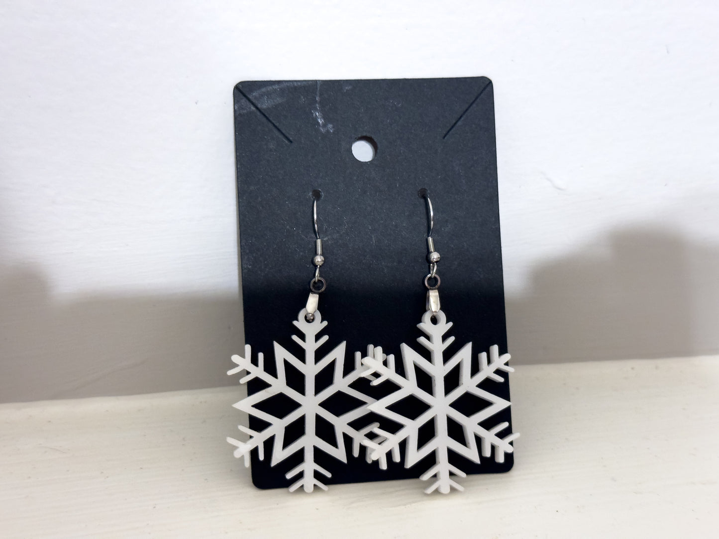 White Snowflake Earrings