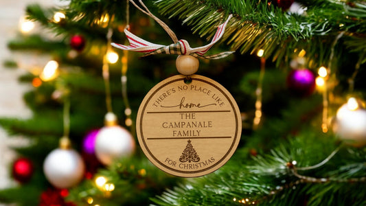 No place like home for Christmas family name ornament