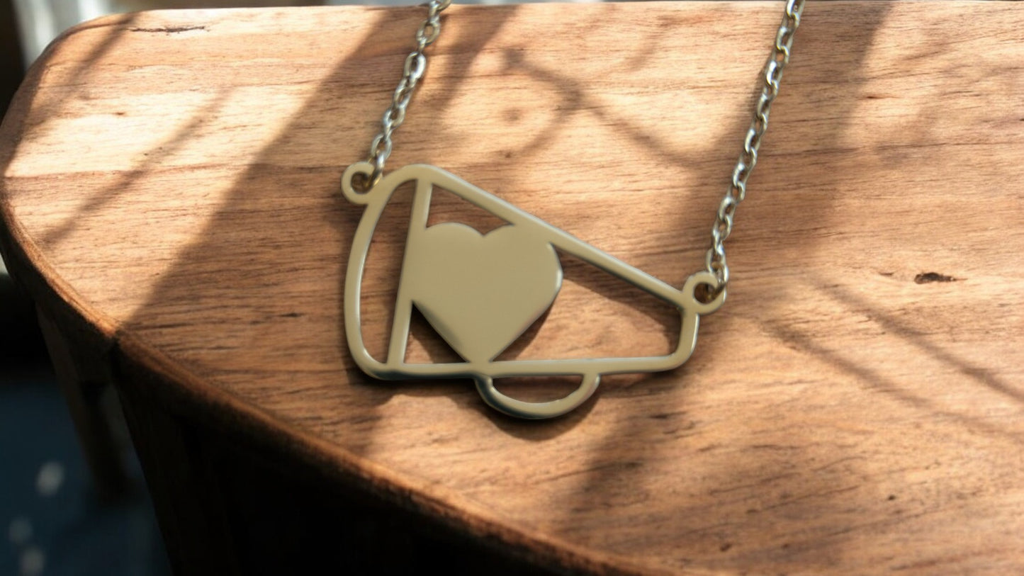 Personalized Cheer Megaphone Necklace