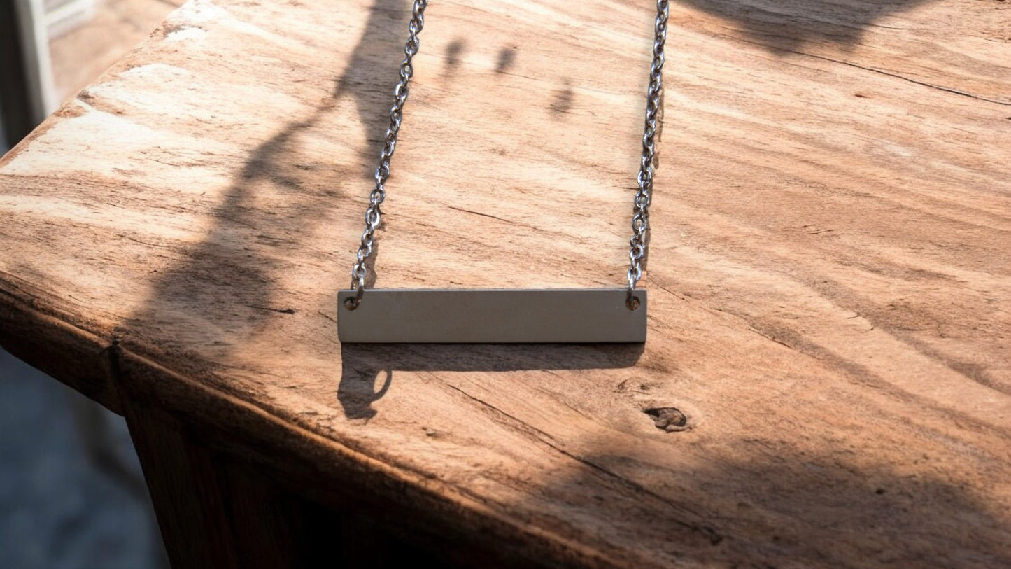 Personalized Horizontal Bar Necklace