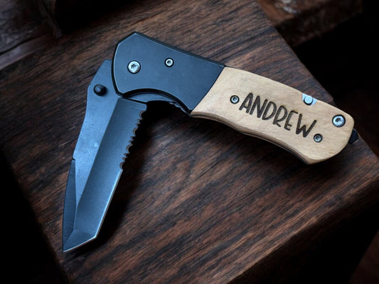 Personalized Wood Handled Pocket Knife