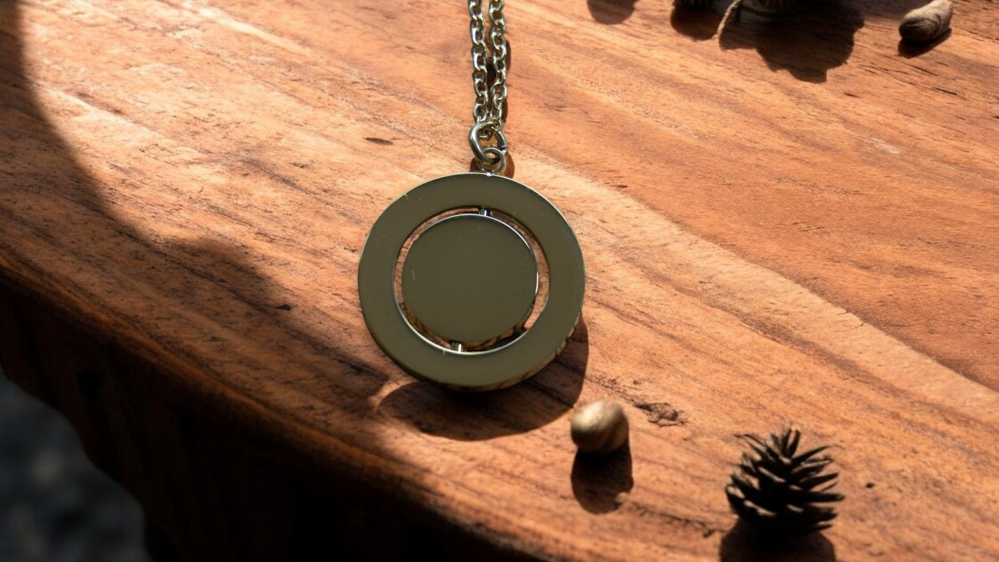 Personalized Rotating Circle Necklace