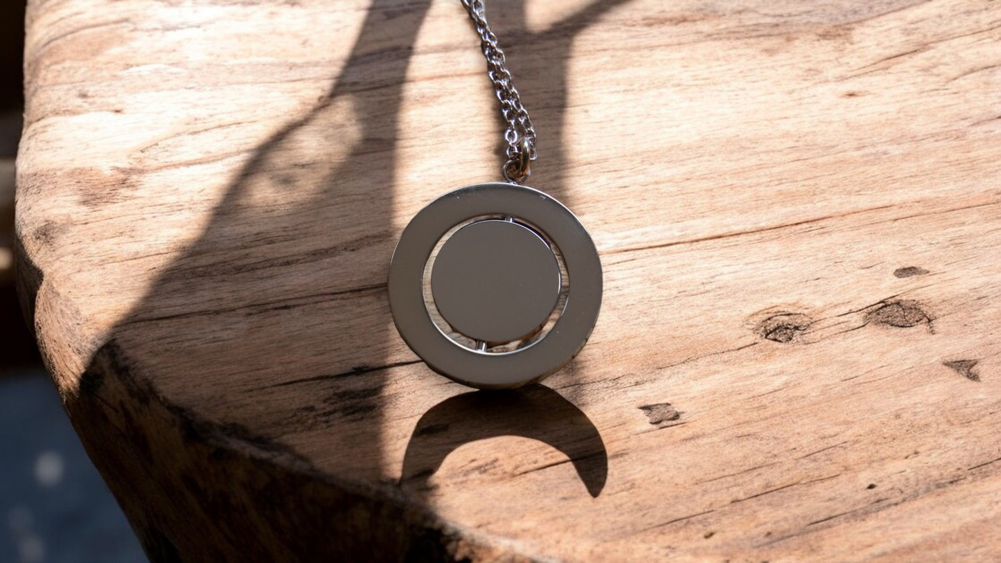 Personalized Rotating Circle Necklace