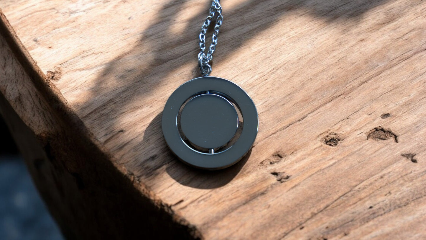 Personalized Rotating Circle Necklace