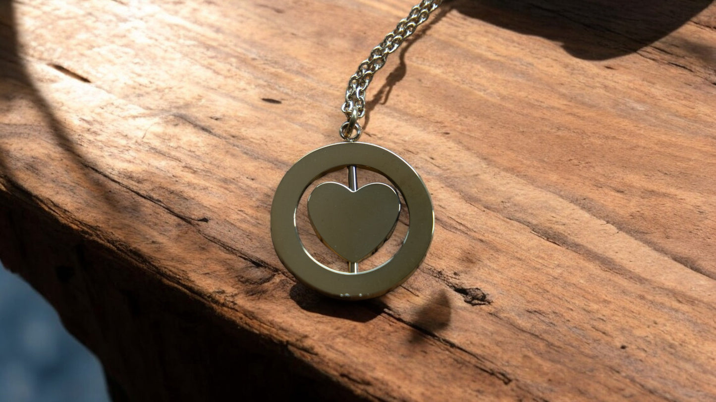 Personalized Rotating Heart Necklace