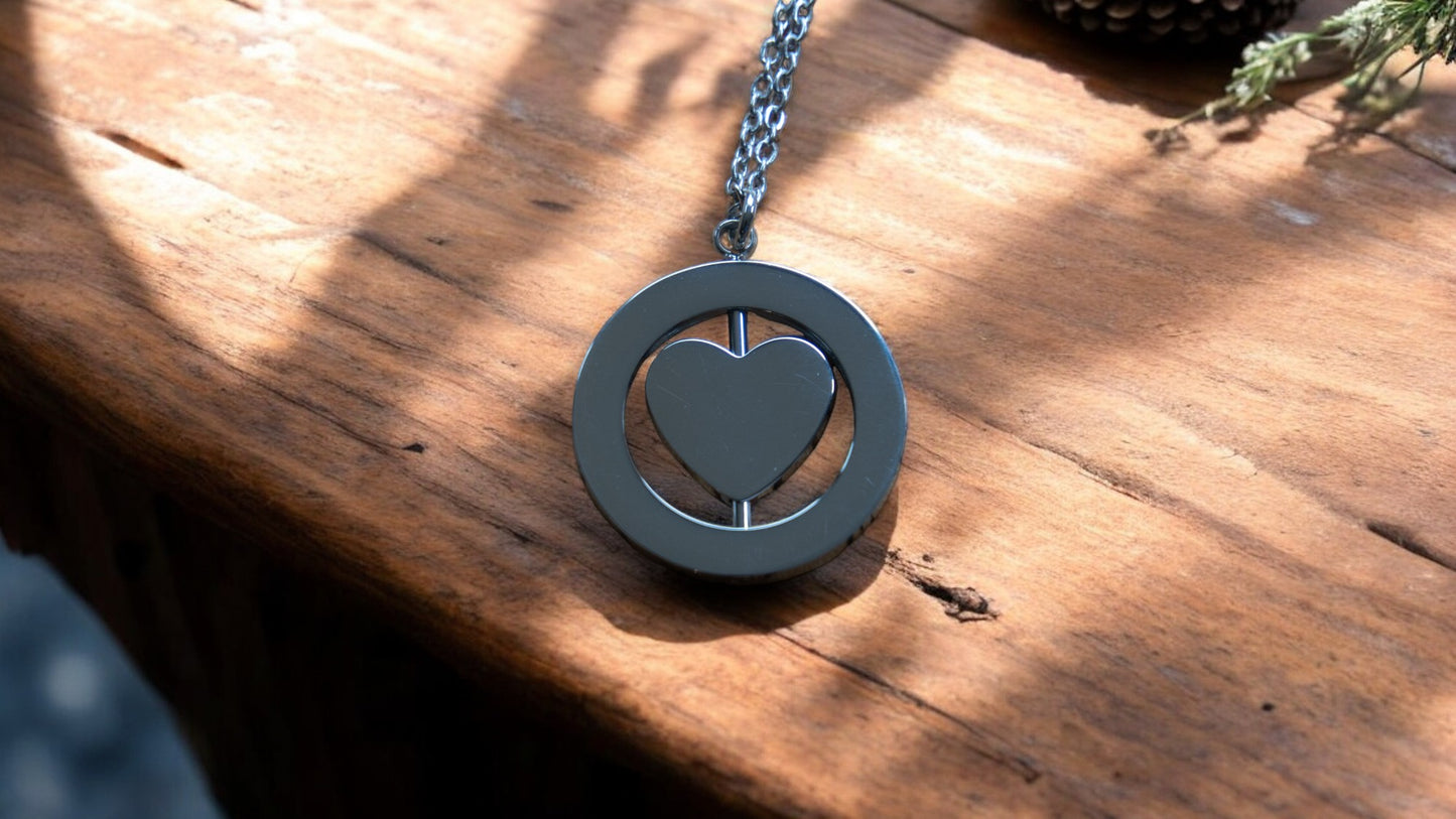 Personalized Rotating Heart Necklace