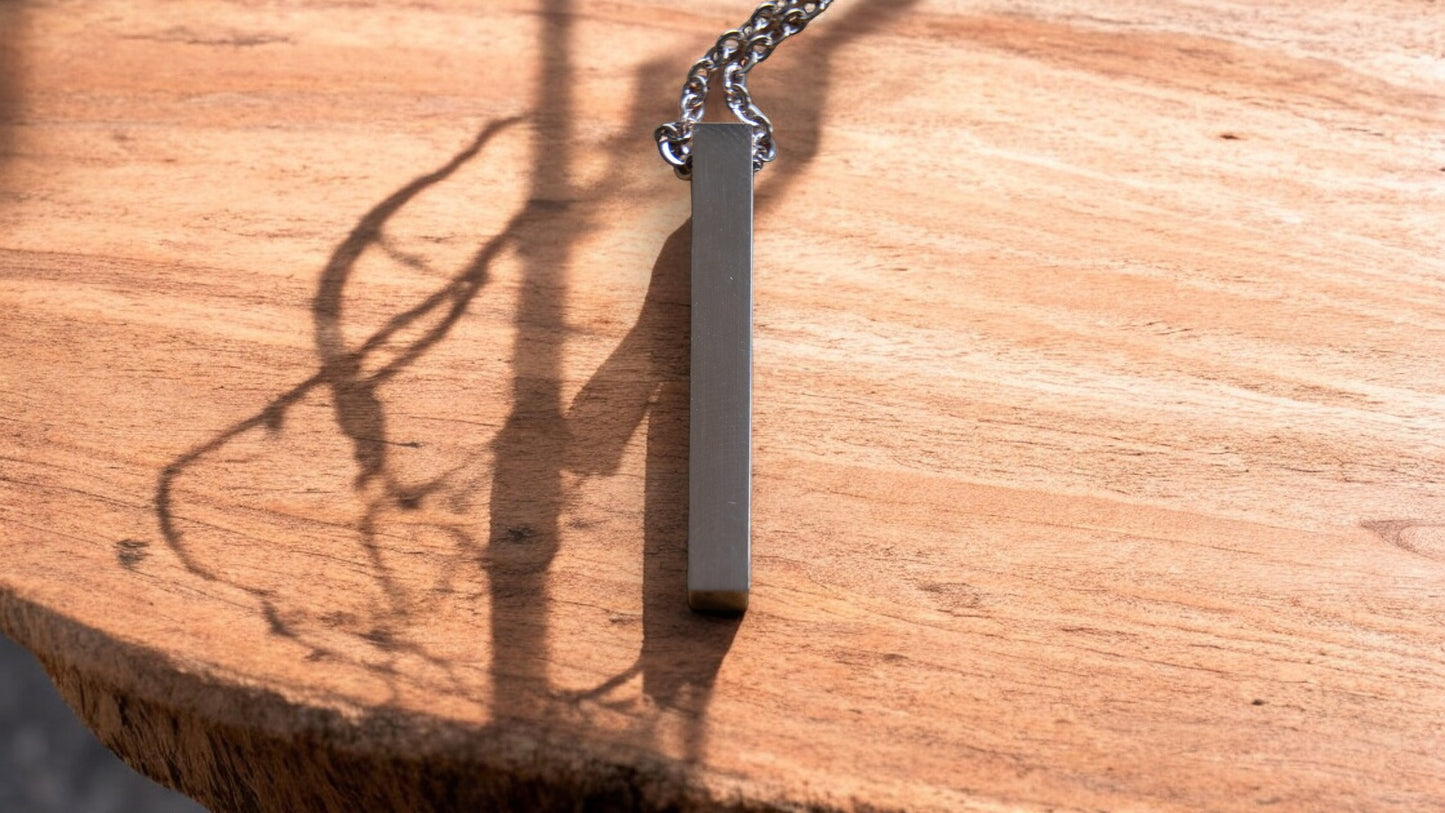 Personalized Vertical Bar Necklace