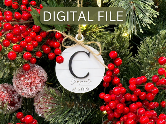 Farmhouse Personalized Christmas Ornament - Digital File