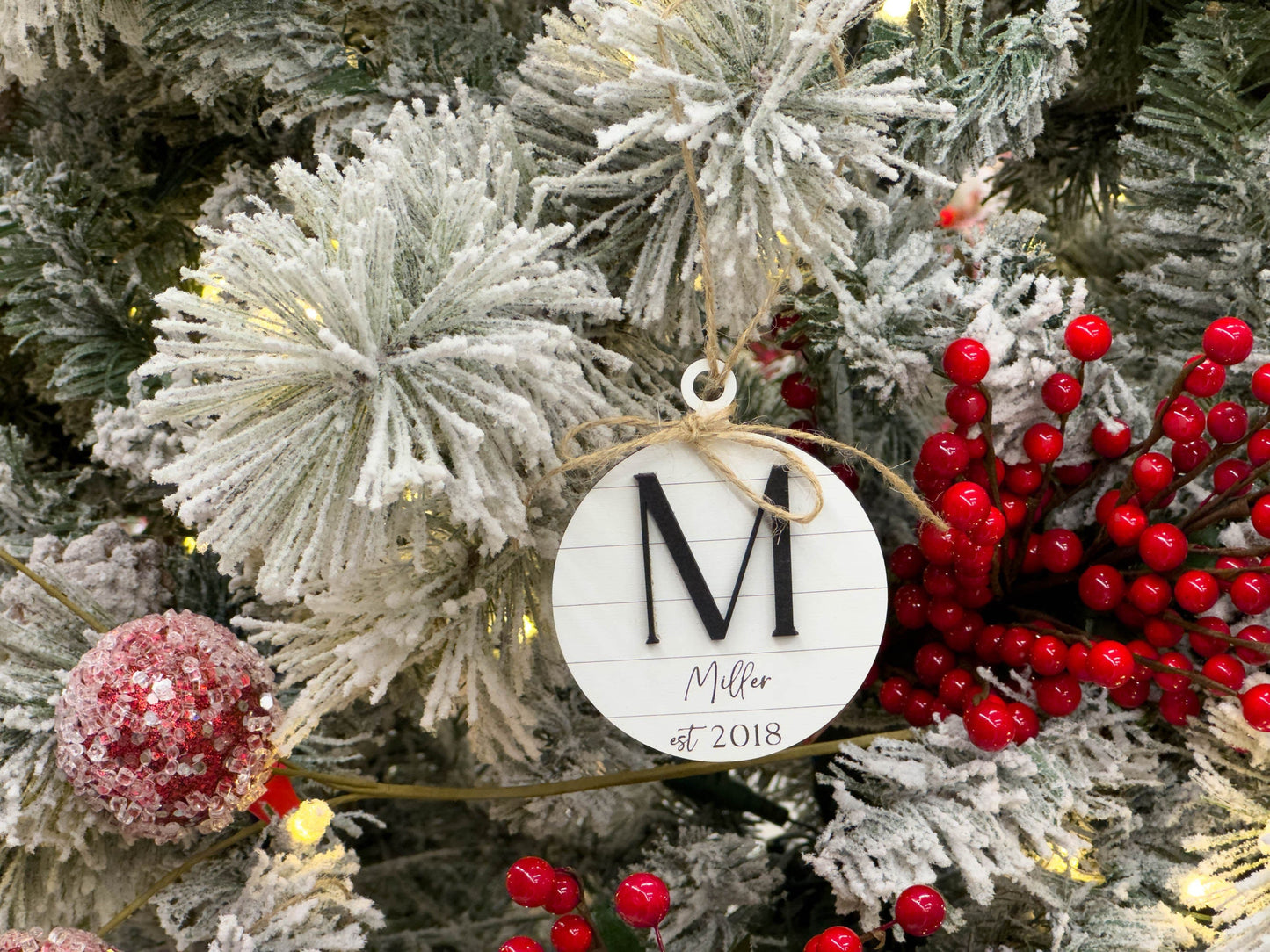 Farmhouse Personalized Christmas Ornament - Digital File