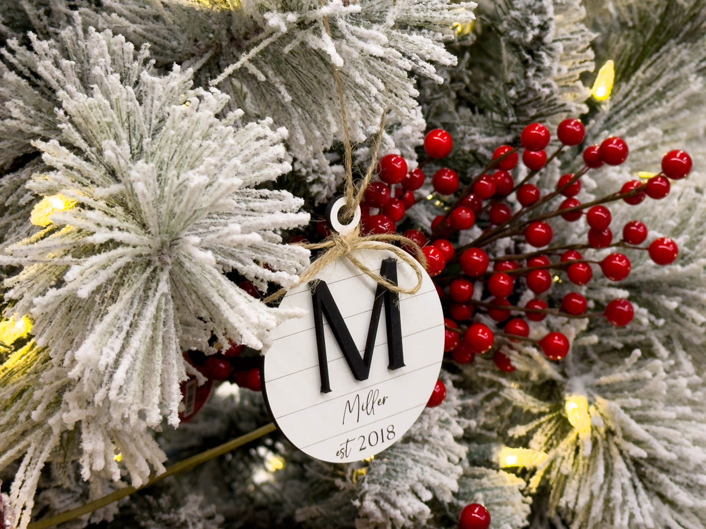 Farmhouse Personalized Christmas Ornament - Digital File