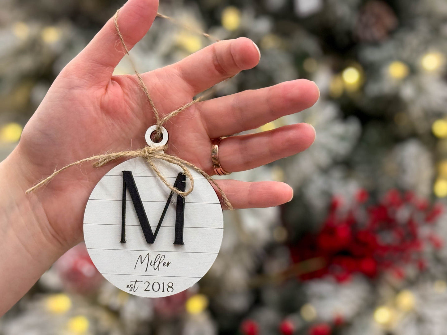 Farmhouse Personalized Christmas Ornament - Digital File