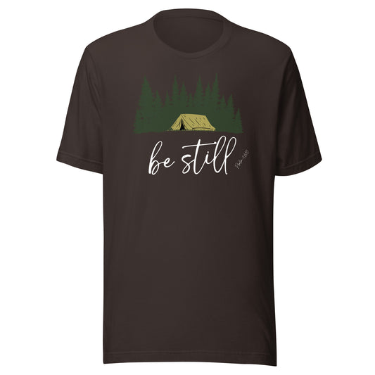 Be Still Camping T-Shirt - KJV Bible Psalm 46:10