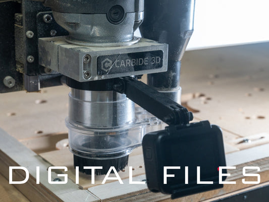 Digital File STL GoPro Mount with 100mm Long Arm for Shapeoko X-Carve OneFinity CNC 65mm Spindle Router