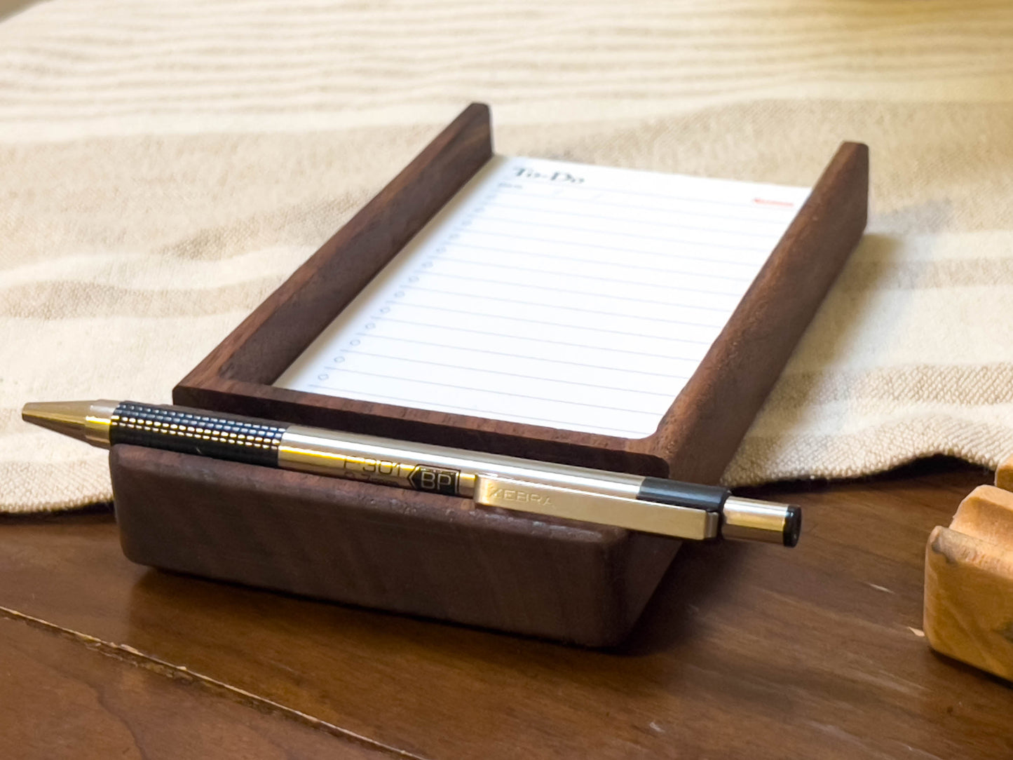 Solid Walnut and Maple Wooden Task Card Holder 3x5 cards INCLUDES TASK CARDS