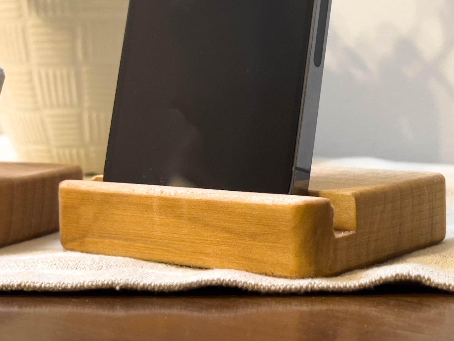 Solid Maple Wooden Business Card / Phone Holder