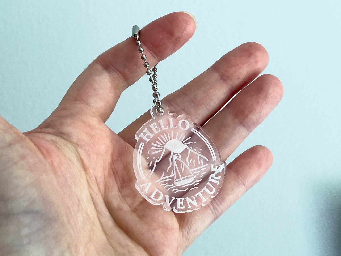 Hello Adventure Acrylic Backpack/Bag Tag