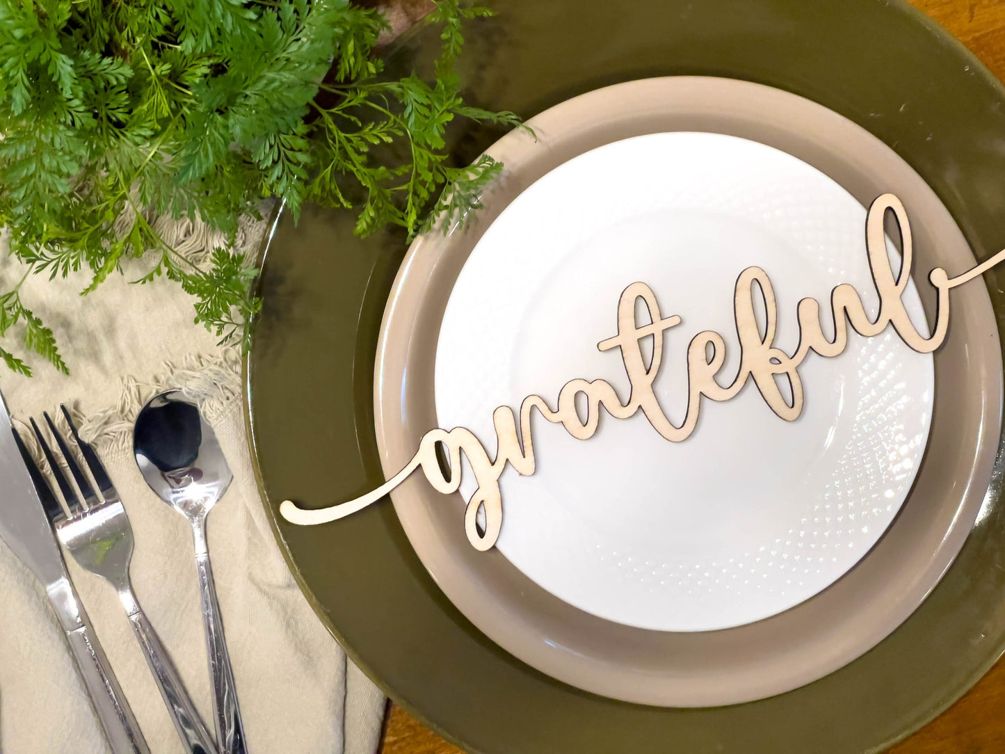 Fall Thankful/Grateful/Gather/Blessed Table Place Settings