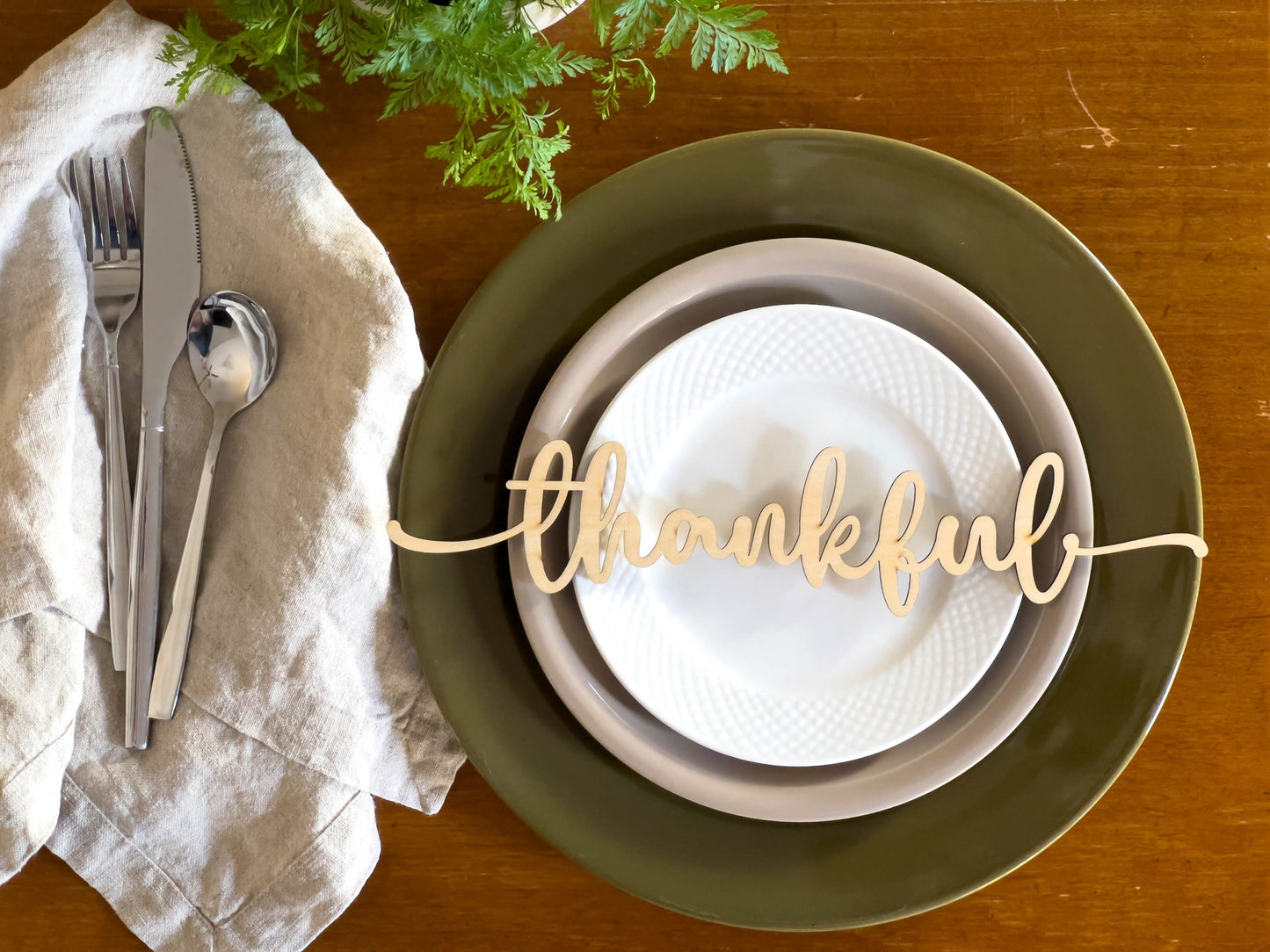 Fall Thankful/Grateful/Gather/Blessed Table Place Settings