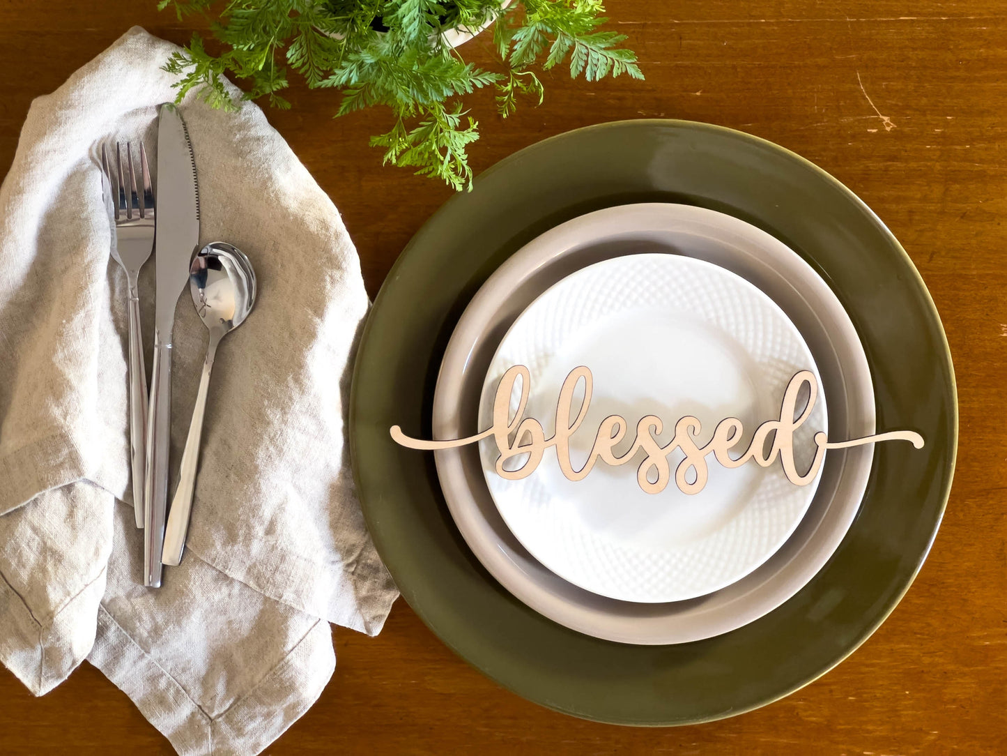 Fall Thankful/Grateful/Gather/Blessed Table Place Settings