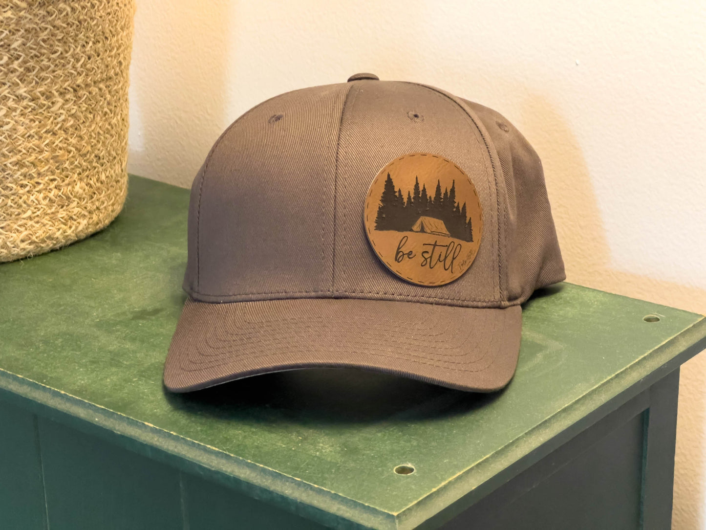 Christian Leather Patch Hat - Be Still / If God Be For Us / Trust in the Lord