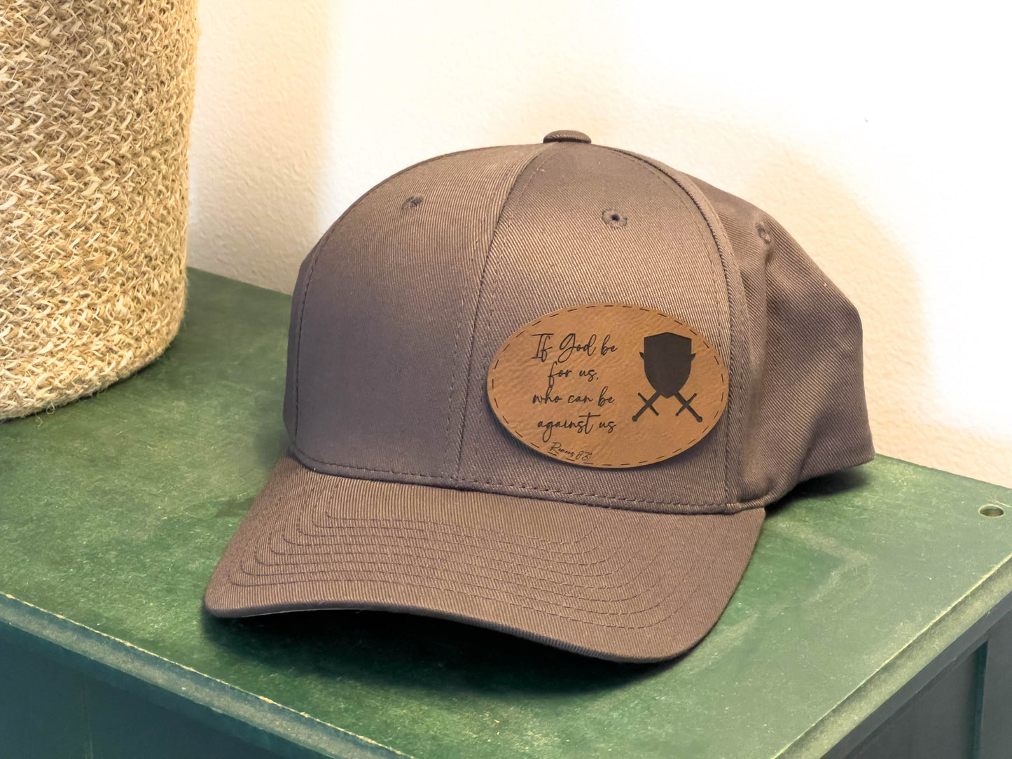 Christian Leather Patch Hat - Be Still / If God Be For Us / Trust in the Lord