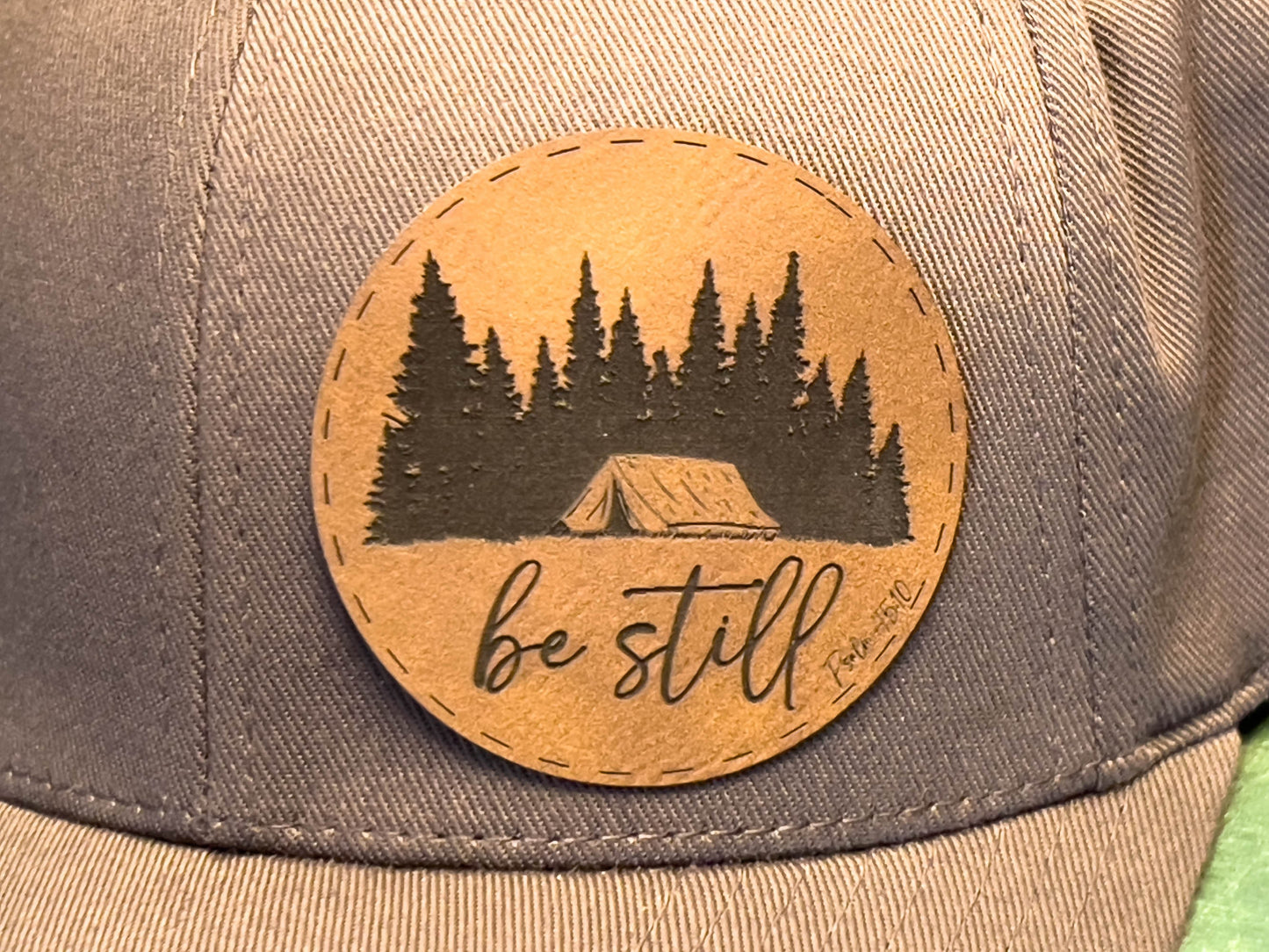 Christian Leather Patch Hat - Be Still / If God Be For Us / Trust in the Lord