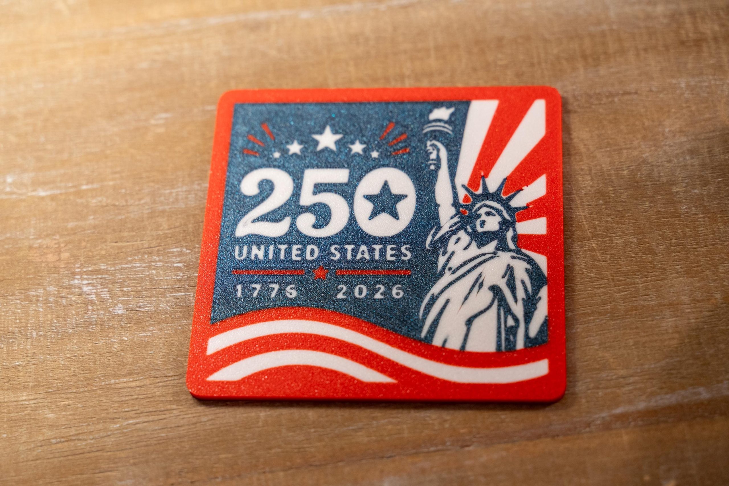USA 250th Anniversary Coasters With Holder, Patriotic Red White Blue Set – photo 8
